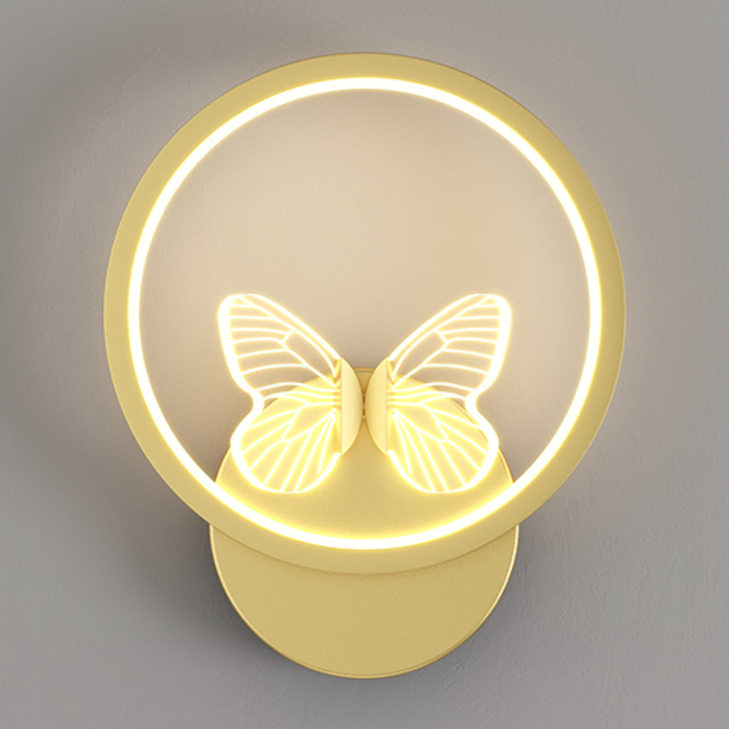 Бра Butterfly Gold Circle Wall Lamp Прозрачный Золотой Бра Butterfly Gold Circle Wall Lamp Прозрачный Золотой в Липецке | Loft Concept
