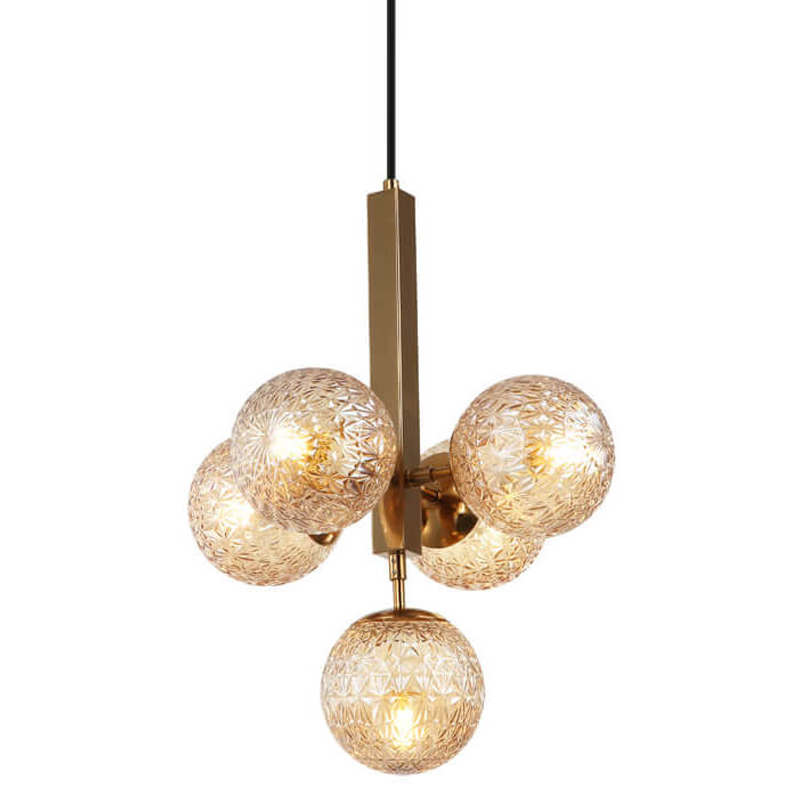 Люстра Perforated Glass Bubbles brown 5 Бронза Коричневый Люстра Perforated Glass Bubbles brown 5 Бронза Коричневый в Липецке | Loft Concept