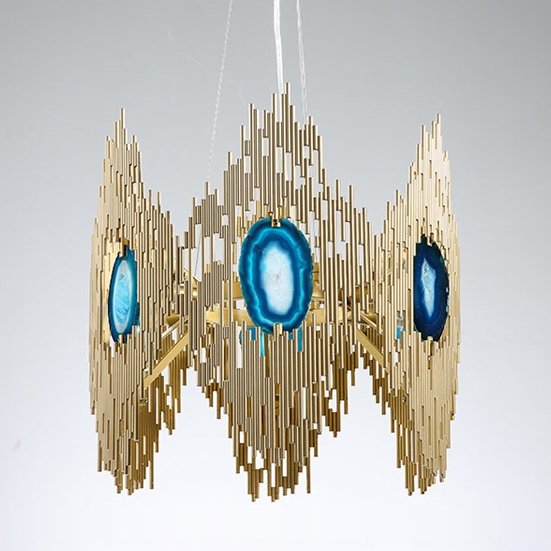 Люстра Calypso Chandelier 6 Золотой Графит Морская синь Люстра Calypso Chandelier 6 Золотой Графит Морская синь в Липецке | Loft Concept