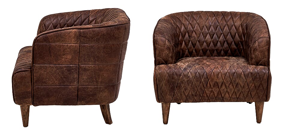 Philadelphia Armchair Кресло из Коричневой Винтажной Кожи Philadelphia Armchair Кресло из Коричневой Винтажной Кожи - Loft-Concept в Липецке