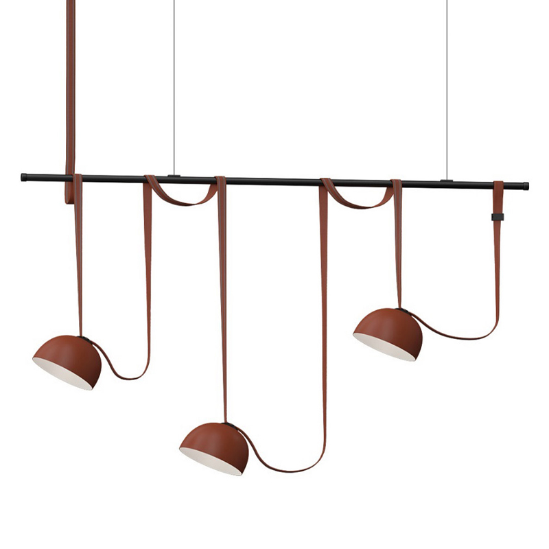 Комплект ременной трековой системы из трех светильников Flos Wireline Lighting Коричневый Черный Комплект ременной трековой системы из трех светильников Flos Wireline Lighting Коричневый Черный в Липецке | Loft Concept