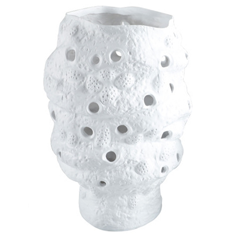 Ваза белая Rie White Vase M Белый Ваза белая Rie White Vase M Белый в Липецке | Loft Concept