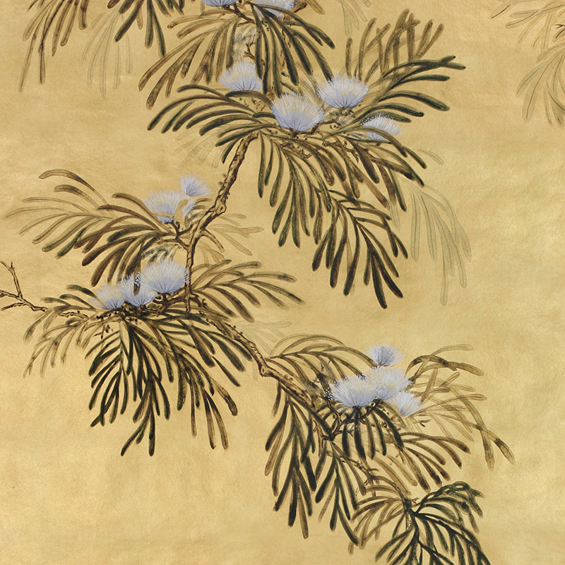 Обои ручная роспись Silk Tree Original colourway on Gold Bullion gilded paper Обои ручная роспись Silk Tree Original colourway on Gold Bullion gilded paper в Липецке | Loft Concept