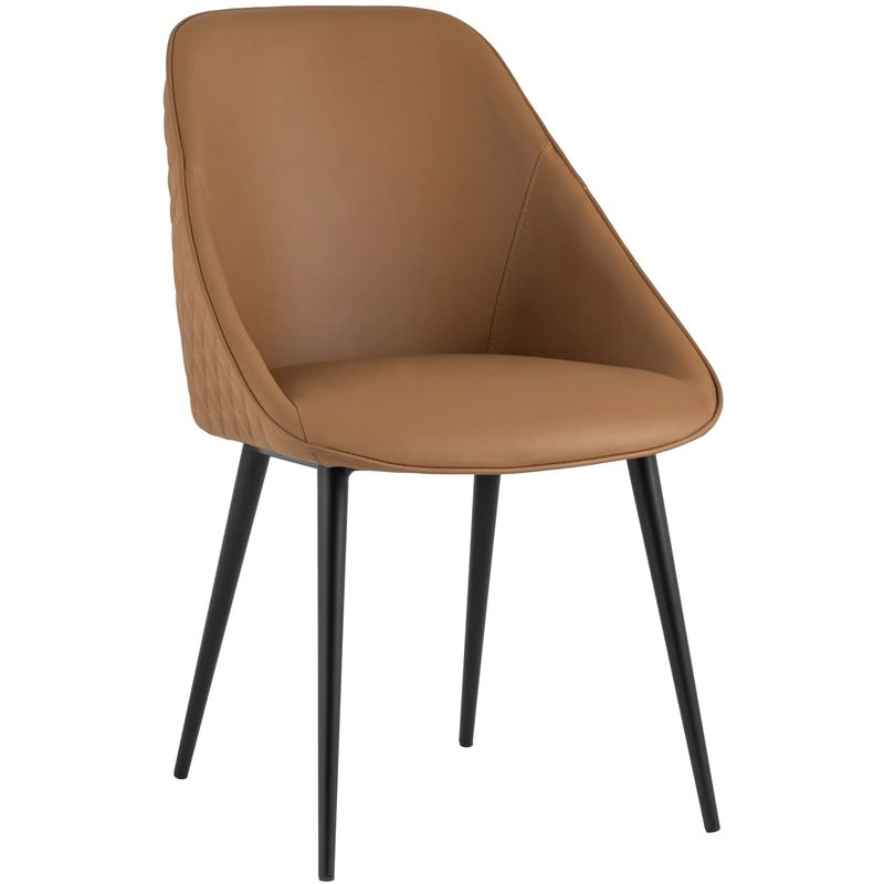 Стул Miruna Chair Коричневая Экокожа Коричневый Черный Стул Miruna Chair Коричневая Экокожа Коричневый Черный в Липецке | Loft Concept
