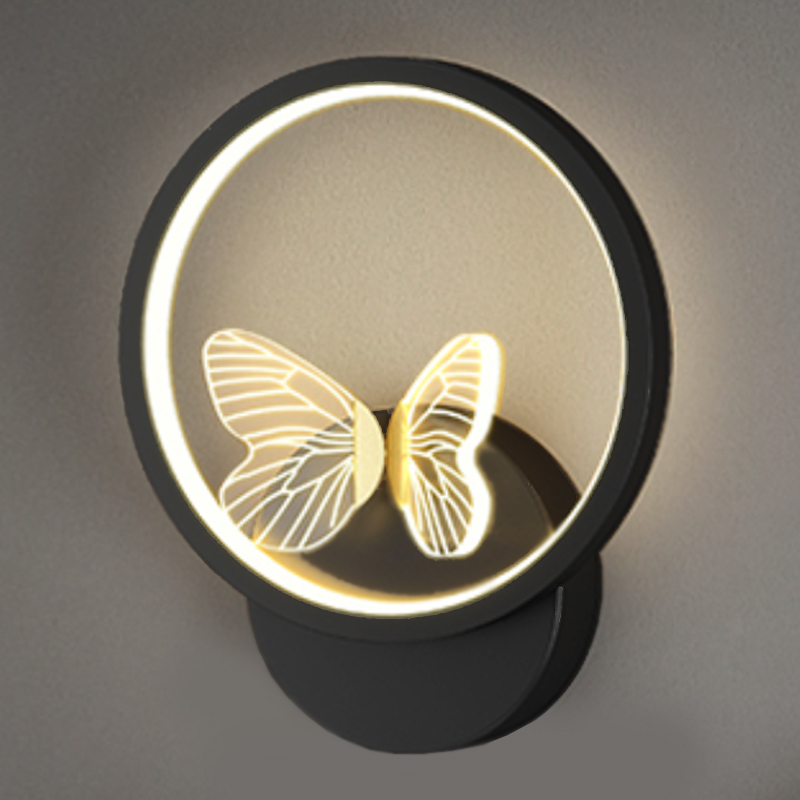 Бра Butterfly Black Circle Wall Lamp Прозрачный Черный Бра Butterfly Black Circle Wall Lamp Прозрачный Черный в Липецке | Loft Concept