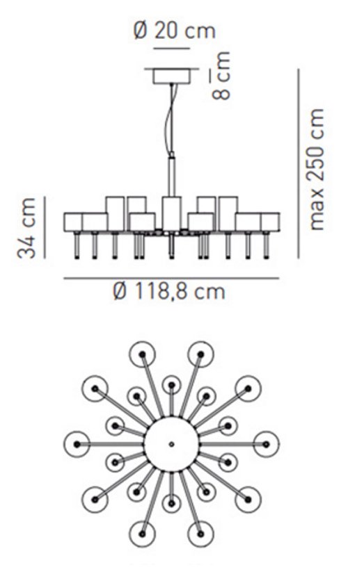 Люстра AXO Light Spillray lamps 20 Люстра AXO Light Spillray lamps 20 в Липецке