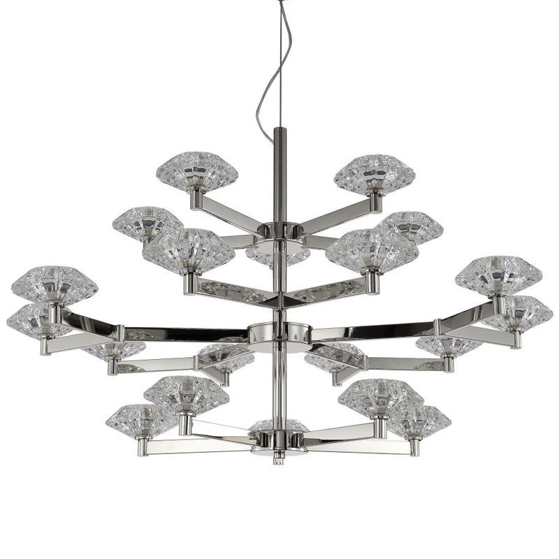 Люстра Yerker Chandelier Nickel 20 Никель Прозрачный Люстра Yerker Chandelier Nickel 20 Никель Прозрачный в Липецке | Loft Concept