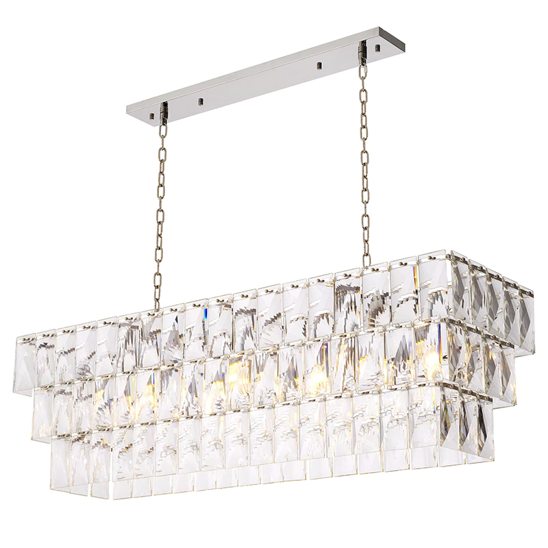 Люстра Eichholtz Chandelier Amazone Rectangular Silver Серебряный Прозрачное Стекло Люстра Eichholtz Chandelier Amazone Rectangular Silver Серебряный Прозрачное Стекло в Липецке | Loft Concept