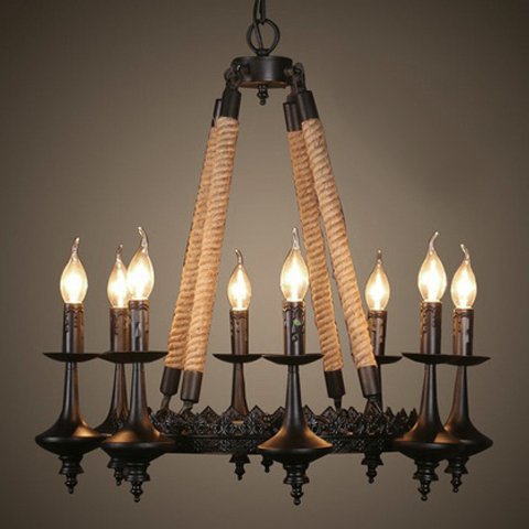 Люстра 8-Light Rustic Chandelier Черный Люстра 8-Light Rustic Chandelier Черный в Липецке | Loft Concept