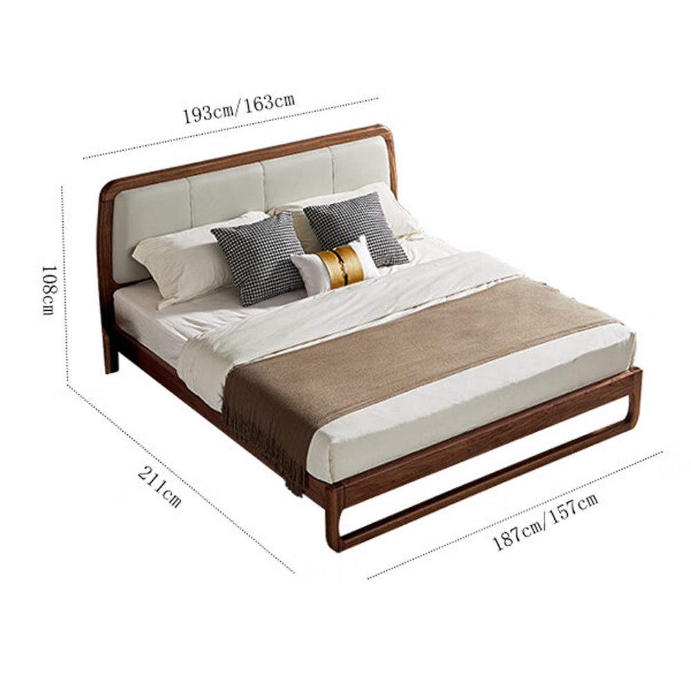 Кровать двуспальная с деревянным каркасом и мягким изголовьем Walnut Bed Кровать двуспальная с деревянным каркасом и мягким изголовьем Walnut Bed в Липецке