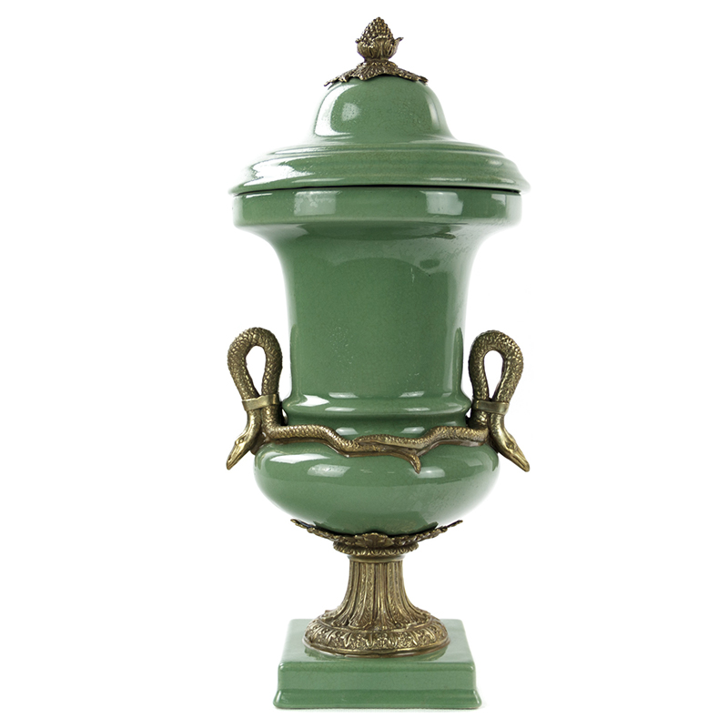 Ваза Selenia Green Vase Bronze Serpents Зеленый смок Бронза Ваза Selenia Green Vase Bronze Serpents Зеленый смок Бронза в Липецке | Loft Concept