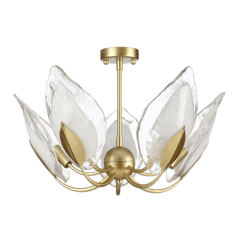 Люстра Ice Leaf на 5 ламп Белый Золотой Люстра Ice Leaf на 5 ламп Белый Золотой в Липецке | Loft Concept