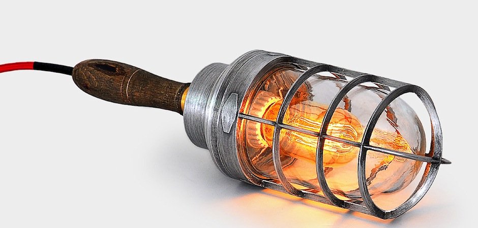 Ручной светильник Steampunk Cage Glass Edison Hanging Lamp Ручной светильник Steampunk Cage Glass Edison Hanging Lamp - Loft-Concept в Липецке