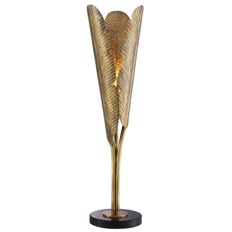Настольная лампа Eichholtz Table Lamp Plantain Винтажная латунь Черный Настольная лампа Eichholtz Table Lamp Plantain Винтажная латунь Черный в Липецке | Loft Concept