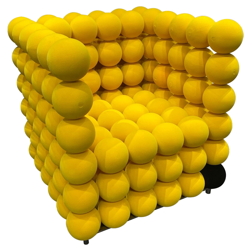 Дизайнерское Кресло Yellow Balls Armchair Желтый Черный Хром Дизайнерское Кресло Yellow Balls Armchair Желтый Черный Хром в Липецке | Loft Concept