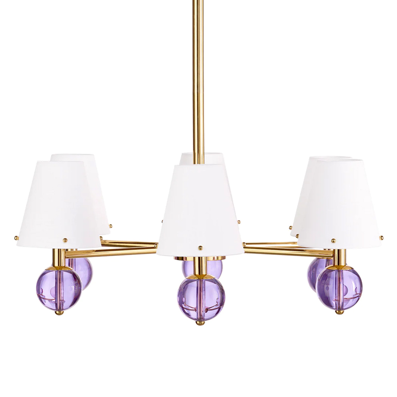 Люстра Jonathan BELVEDERE SIX-LIGHT CHANDELIER Сиреневый Золотой Белый Люстра Jonathan BELVEDERE SIX-LIGHT CHANDELIER Сиреневый Золотой Белый в Липецке | Loft Concept