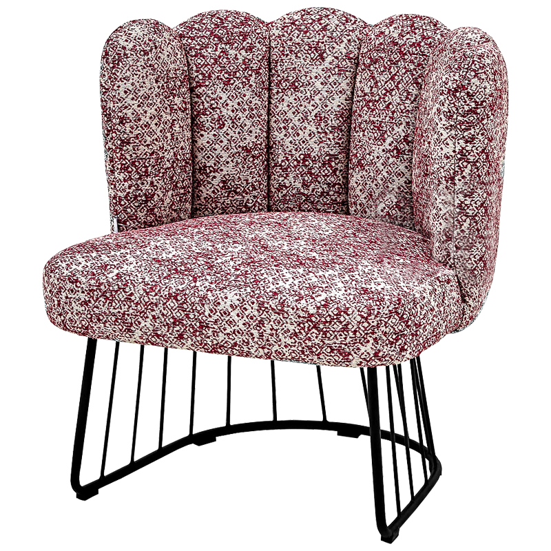 Кресло Noah Armchair cherry-white Бургундский красный Белый Черный Кресло Noah Armchair cherry-white Бургундский красный Белый Черный в Липецке | Loft Concept