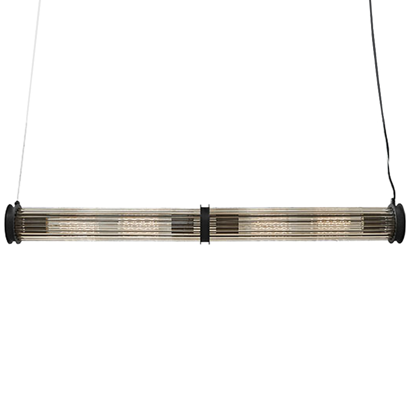 Подвесной светильник Glass TUBE Pendant Double Black Черный Прозрачный Подвесной светильник Glass TUBE Pendant Double Black Черный Прозрачный в Липецке | Loft Concept