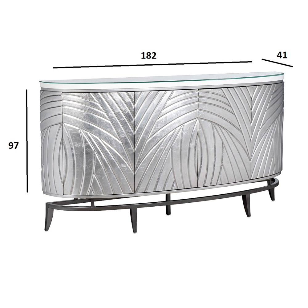 Комод фактурный серебристый с дверцами Silver Chest of Drawers Комод фактурный серебристый с дверцами Silver Chest of Drawers в Липецке
