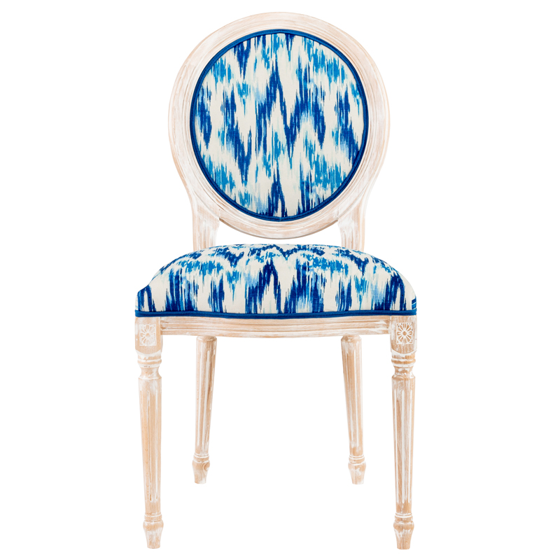 Стул с синим узором Ikat Pattern Белый Голубой Синий Стул с синим узором Ikat Pattern Белый Голубой Синий в Липецке | Loft Concept