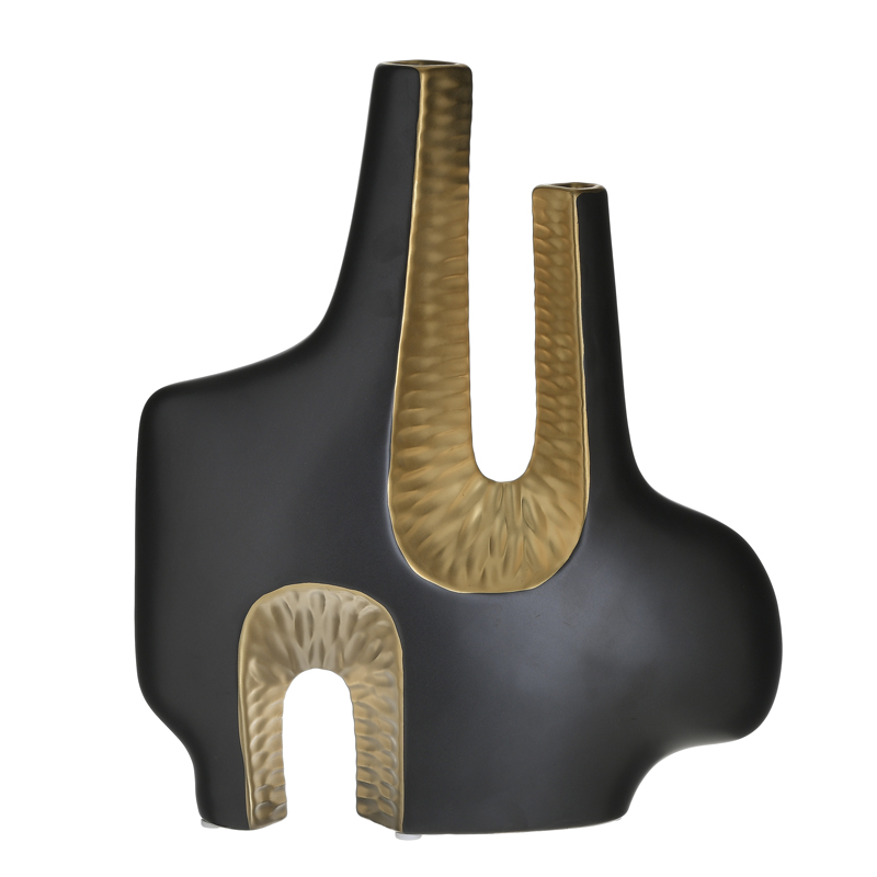 Ваза Efalia Vase double Черный Золотой Ваза Efalia Vase double Черный Золотой в Липецке | Loft Concept
