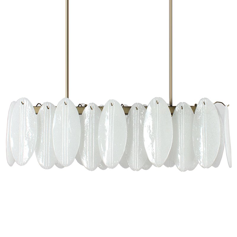 Люстра Angel Style Italian Murano Glass Rectangle Латунь Белый Люстра Angel Style Italian Murano Glass Rectangle Латунь Белый в Липецке | Loft Concept