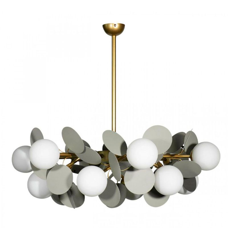 Люстра MATISSE Chandelier Gray 12 ламп Серый Золотой Белый Люстра MATISSE Chandelier Gray 12 ламп Серый Золотой Белый в Липецке | Loft Concept