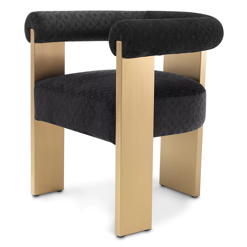 Стул Philipp Plein Dining Chair Icon Черный Золотой Стул Philipp Plein Dining Chair Icon Черный Золотой в Липецке | Loft Concept