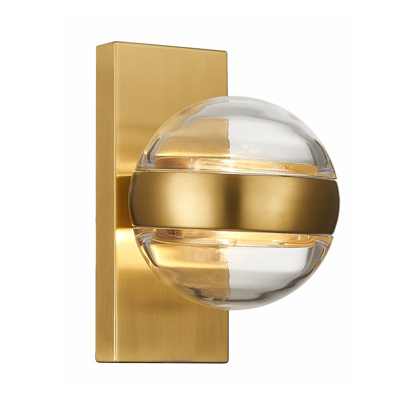 Бра Leandra Sconce Латунь Прозрачное Стекло Бра Leandra Sconce Латунь Прозрачное Стекло в Липецке | Loft Concept