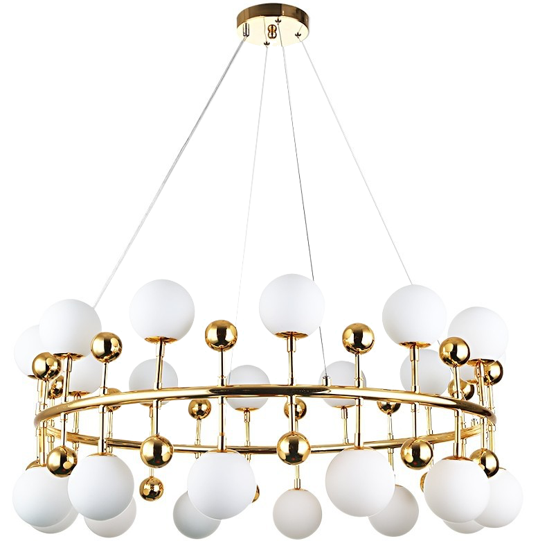 Люстра Milk Bubble Ring Chandelier Глянцевое золото Белый Люстра Milk Bubble Ring Chandelier Глянцевое золото Белый в Липецке | Loft Concept