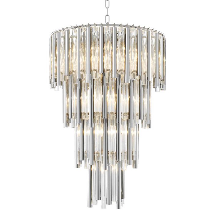 Люстра Eichholtz Chandelier Gigi L Прозрачное Стекло Никель Люстра Eichholtz Chandelier Gigi L Прозрачное Стекло Никель в Липецке | Loft Concept