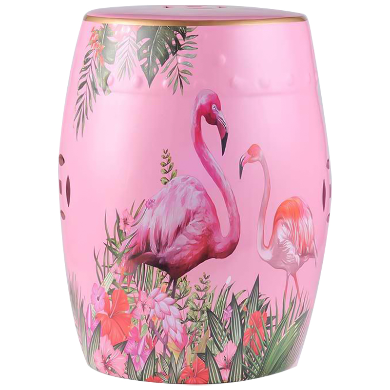 Керамический табурет Flamingo Tropical Animal Ceramic Stool Pink Розовый Зеленый Керамический табурет Flamingo Tropical Animal Ceramic Stool Pink Розовый Зеленый в Липецке | Loft Concept