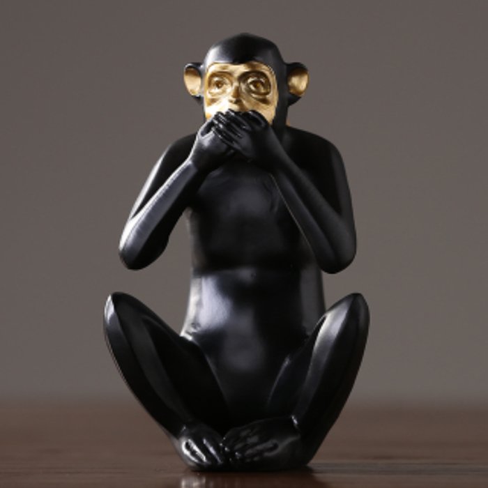 Статуэтка Monkey dont speak Золотой Черный Статуэтка Monkey dont speak Золотой Черный в Липецке | Loft Concept