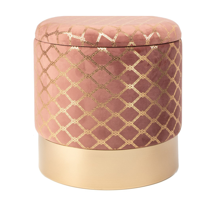 Пуф PUF Upholstery Gold Mesh розовый Розовый (Rose) Золотой Пуф PUF Upholstery Gold Mesh розовый Розовый (Rose) Золотой в Липецке | Loft Concept