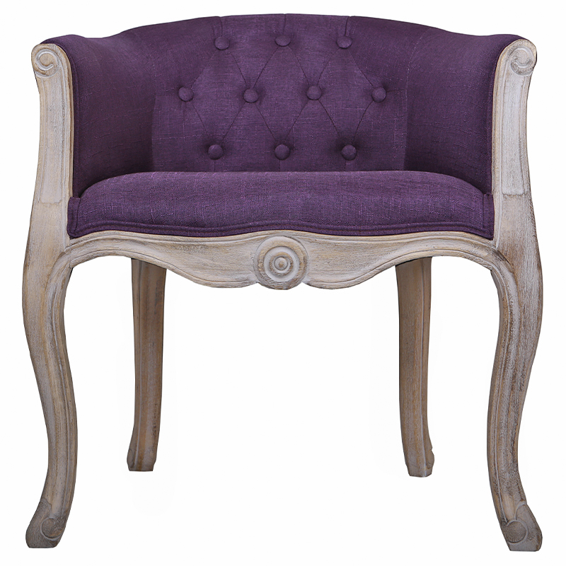 Кресло низкое в стиле прованс Louis French Armchair purple flax Фиолетовый Бежево-серый Кресло низкое в стиле прованс Louis French Armchair purple flax Фиолетовый Бежево-серый в Липецке | Loft Concept