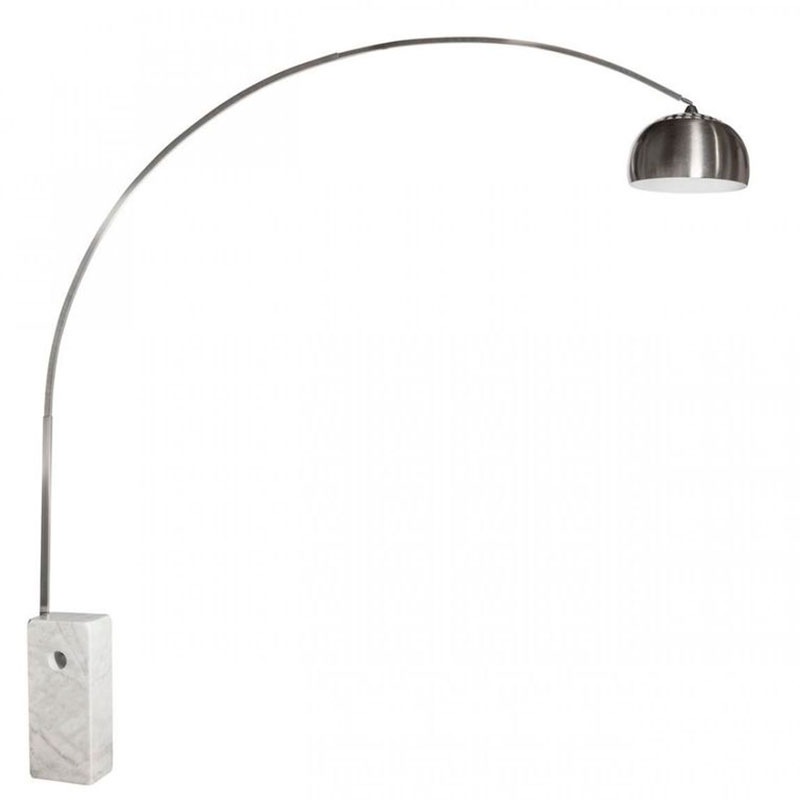 Торшер Flos Arco Белый Мрамор Хром Белый Мрамор Bianco Торшер Flos Arco Белый Мрамор Хром Белый Мрамор Bianco в Липецке | Loft Concept