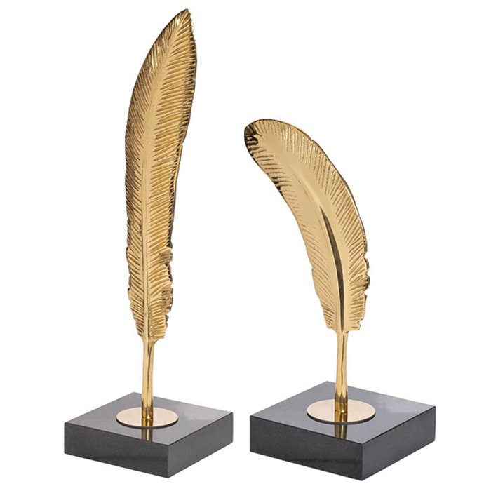 Статуэтка Feather Gold Золотой Черный Статуэтка Feather Gold Золотой Черный в Липецке | Loft Concept