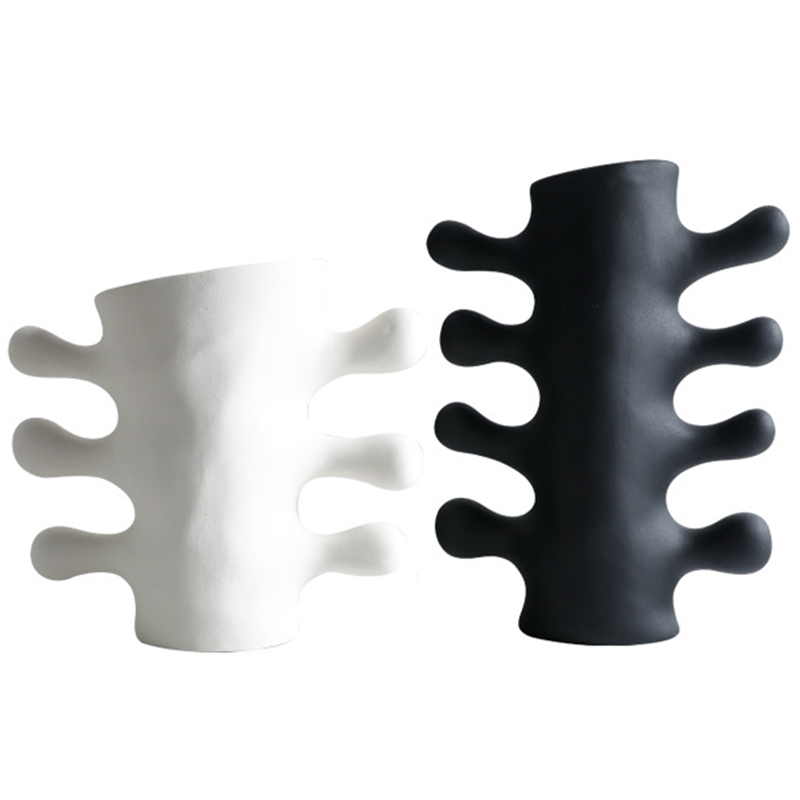 Ваза Molecule Collection Kubo Vase Белый Черный Ваза Molecule Collection Kubo Vase Белый Черный в Липецке | Loft Concept