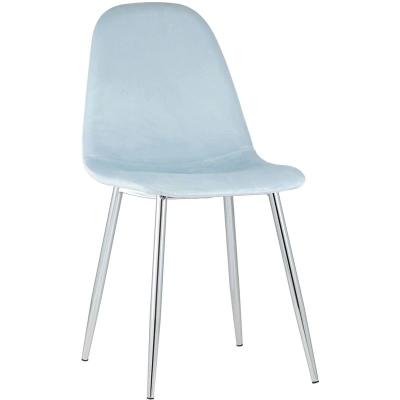Стул Archie Chair Пастельно-Голубой Велюр Хромированные ножки Голубой пастельный Серебряный Стул Archie Chair Пастельно-Голубой Велюр Хромированные ножки Голубой пастельный Серебряный в Липецке | Loft Concept