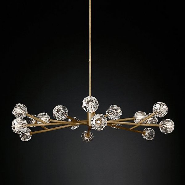 Люстра RH Boule De Cristal Round Chandelier 48 Латунь Черный Люстра RH Boule De Cristal Round Chandelier 48 Латунь Черный в Липецке | Loft Concept