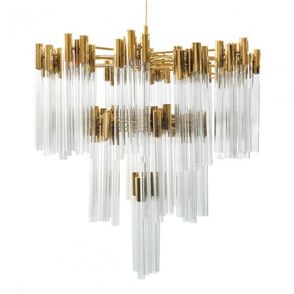 Люстра Contemporary chandelier crystal brass Глянцевое золото Прозрачное Стекло Люстра Contemporary chandelier crystal brass Глянцевое золото Прозрачное Стекло в Липецке | Loft Concept