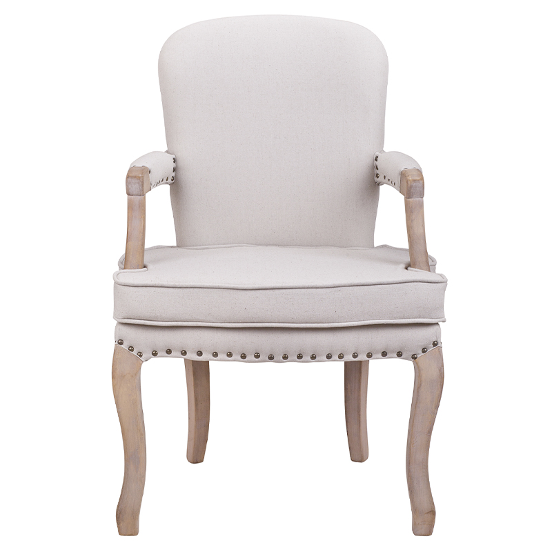 Кресло Aubrey Classical Armchair beige flax Бежевый Коричневый Кресло Aubrey Classical Armchair beige flax Бежевый Коричневый в Липецке | Loft Concept