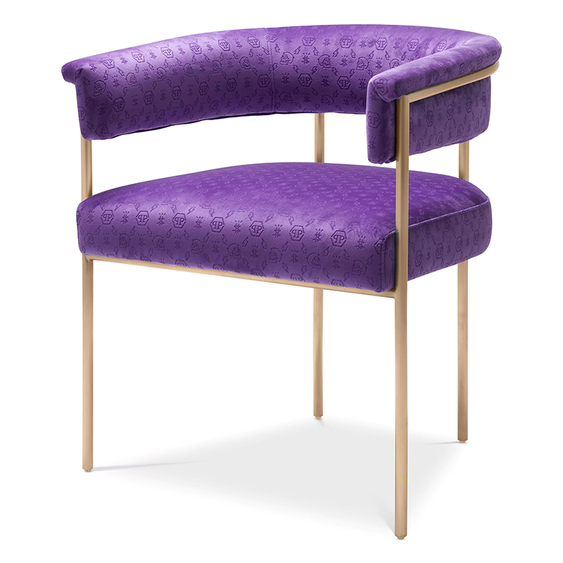 Стул Philipp Plein Dining Chair Monogram Фиолетовый Фиолетовый Золотой Стул Philipp Plein Dining Chair Monogram Фиолетовый Фиолетовый Золотой в Липецке | Loft Concept