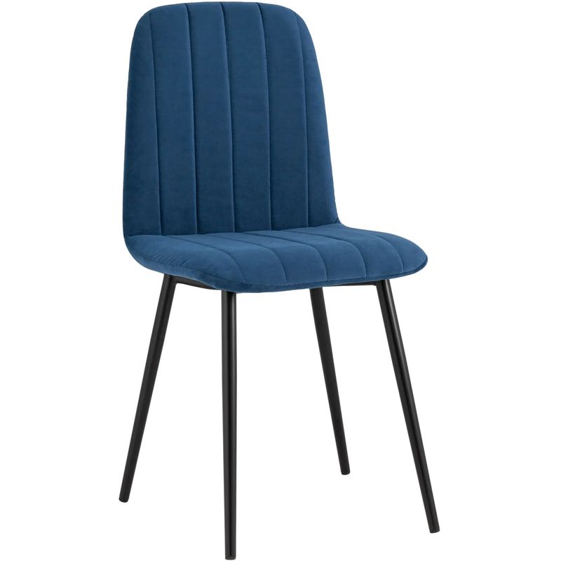 Стул Easy Chair Велюр Синий цвет Синий Черный Стул Easy Chair Велюр Синий цвет Синий Черный в Липецке | Loft Concept