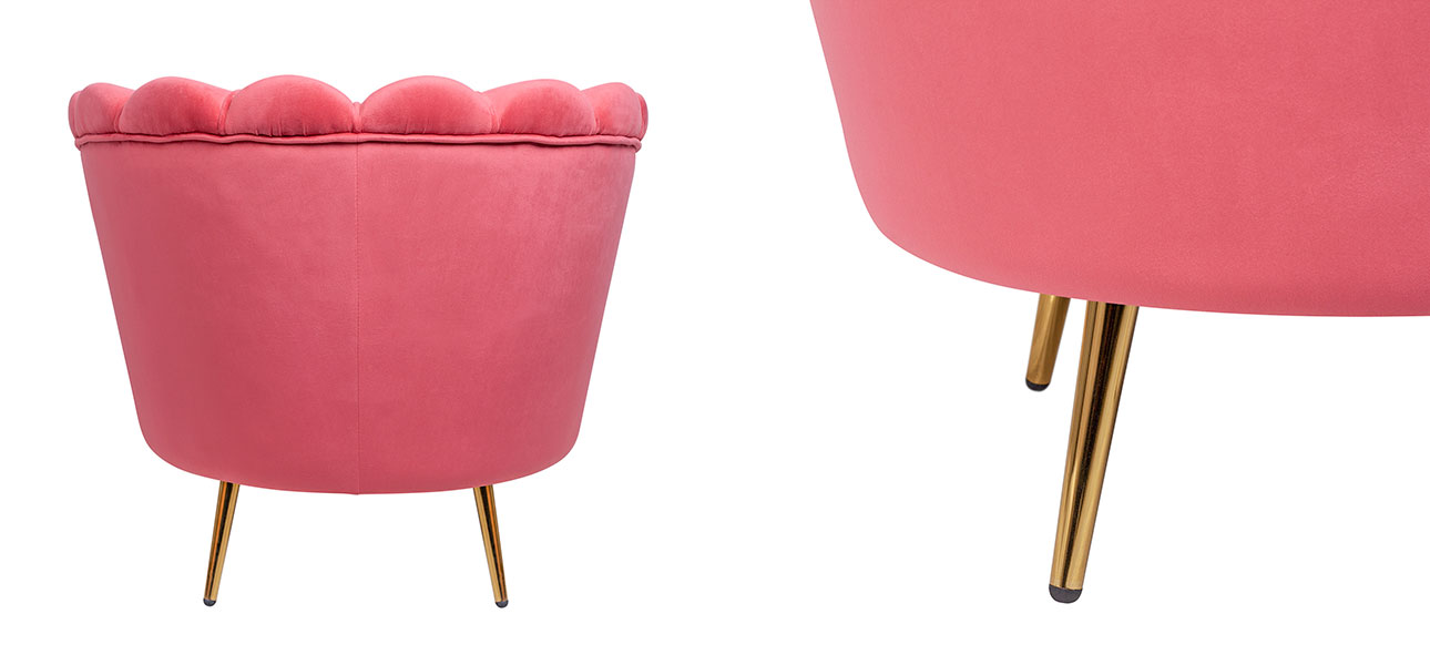 Кресло велюр коралловый Coral Flower - фото №1