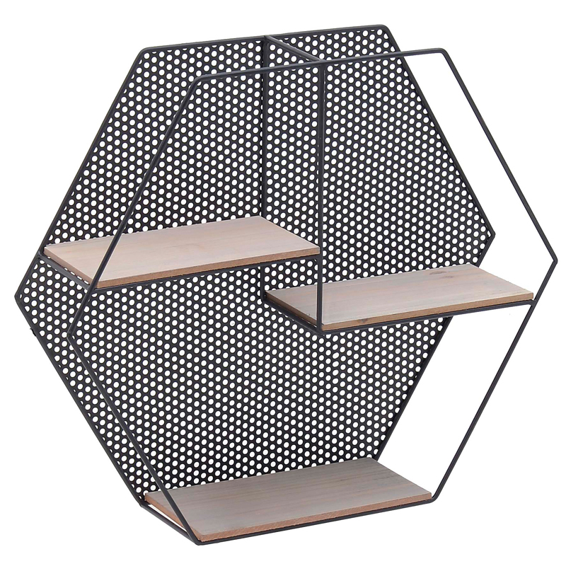 Полка Perforation Loft Shelf Бежево-серый Черный Полка Perforation Loft Shelf Бежево-серый Черный в Липецке | Loft Concept