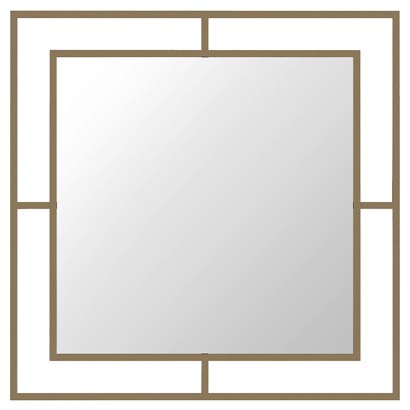 Настенное зеркало квадратной формы в металлической раме золотого цвета CORNER MIRROR GOLD Золотой Настенное зеркало квадратной формы в металлической раме золотого цвета CORNER MIRROR GOLD Золотой в Липецке | Loft Concept