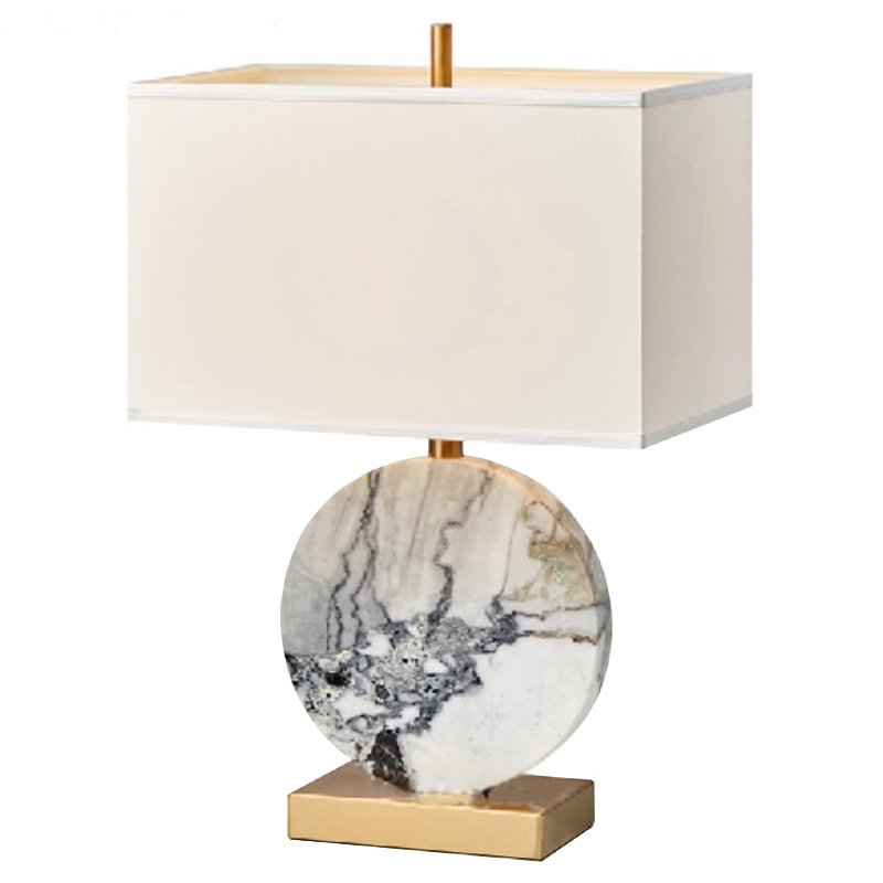 Настольная лампа Lua Grande Table Lamp gray marble Белый Серый Латунь Настольная лампа Lua Grande Table Lamp gray marble Белый Серый Латунь в Липецке | Loft Concept