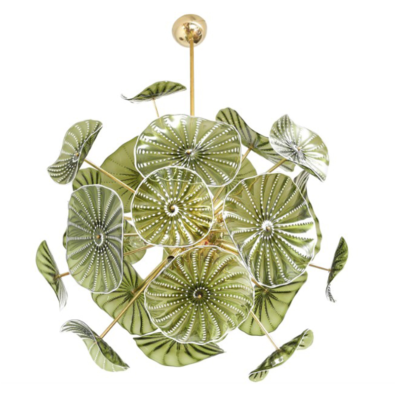 Дизайнерская Люстра Зеленое Стекло Модерн середины ХХ века Murano Hand Blown Chartreuse Green Glass Chandelier Латунь Зеленый Дизайнерская Люстра Зеленое Стекло Модерн середины ХХ века Murano Hand Blown Chartreuse Green Glass Chandelier Латунь Зеленый в Липецке | Loft Concept