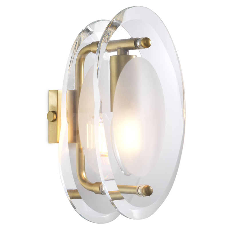 Бра Eichholtz Wall Lamp Sublime Латунь Античная полированная Прозрачный Бра Eichholtz Wall Lamp Sublime Латунь Античная полированная Прозрачный в Липецке | Loft Concept
